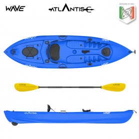 Kayak-canoa WAVE ATLANTIS arancio- 2 gavoni + seggiolino + pagaia + ruotino + portacanna 