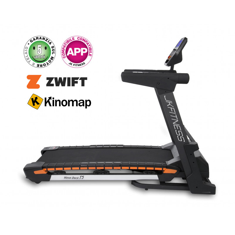 Tapis roulant JK Fitness Wave deck T5-compatibile ZWIFT e