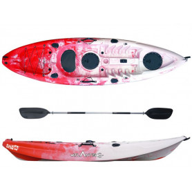 Kayak-canoa Atlantis SHARK rosso/bianco cm 280 - 2 gavoni -