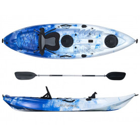Kayak-canoa Atlantis SHARK EVOLUTION blu/bianco cm 280 - 2 gavoni - seggiolino - pagaia