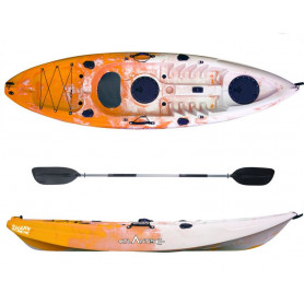 Kayak-canoa Atlantis SHARK arancio cm 280 - 2 gavoni - pagaia -