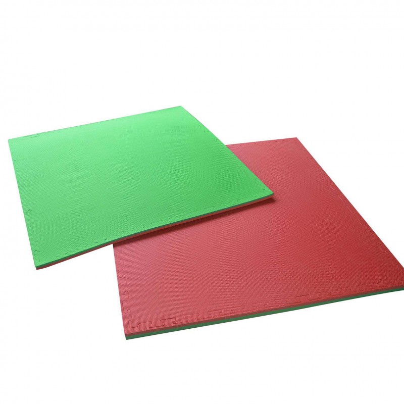Tatami 100 x 100 x 4 cm Colore Verde/Rosso Diamond