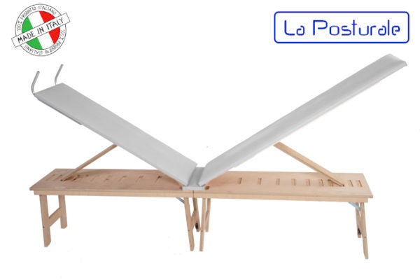 Panca in legno La Posturale standard con gambe colore bianco