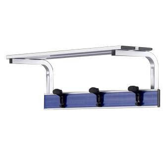 Appendiabiti in alluminio a parete con pianoborse 1 mt inserto pvc blu Vivisport