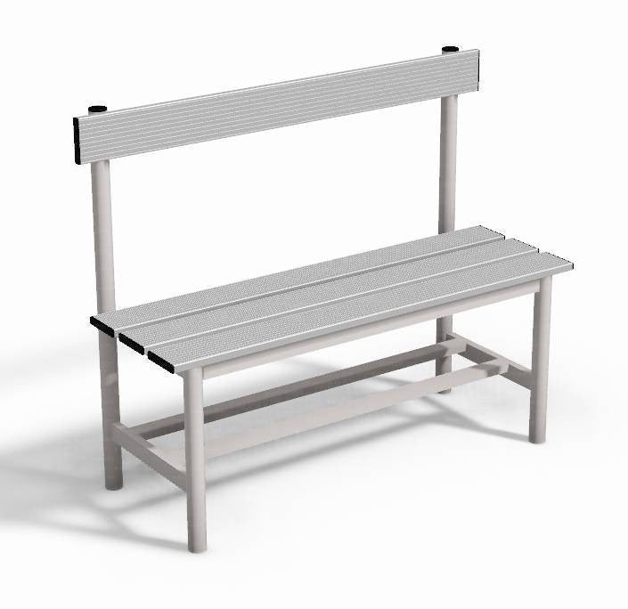 Panca spogliatoio con seduta e schienale  1 mt tubo rotondo Vivisport