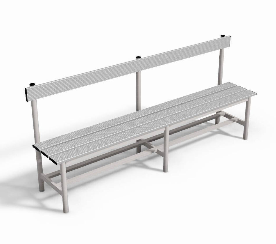 Panca spogliatoio con seduta e schienale  2 mt tubo rotondo Vivisport