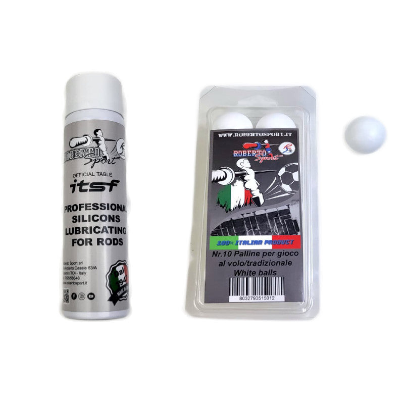 Kit 10 palline e boccetta lubrificante Roberto sport