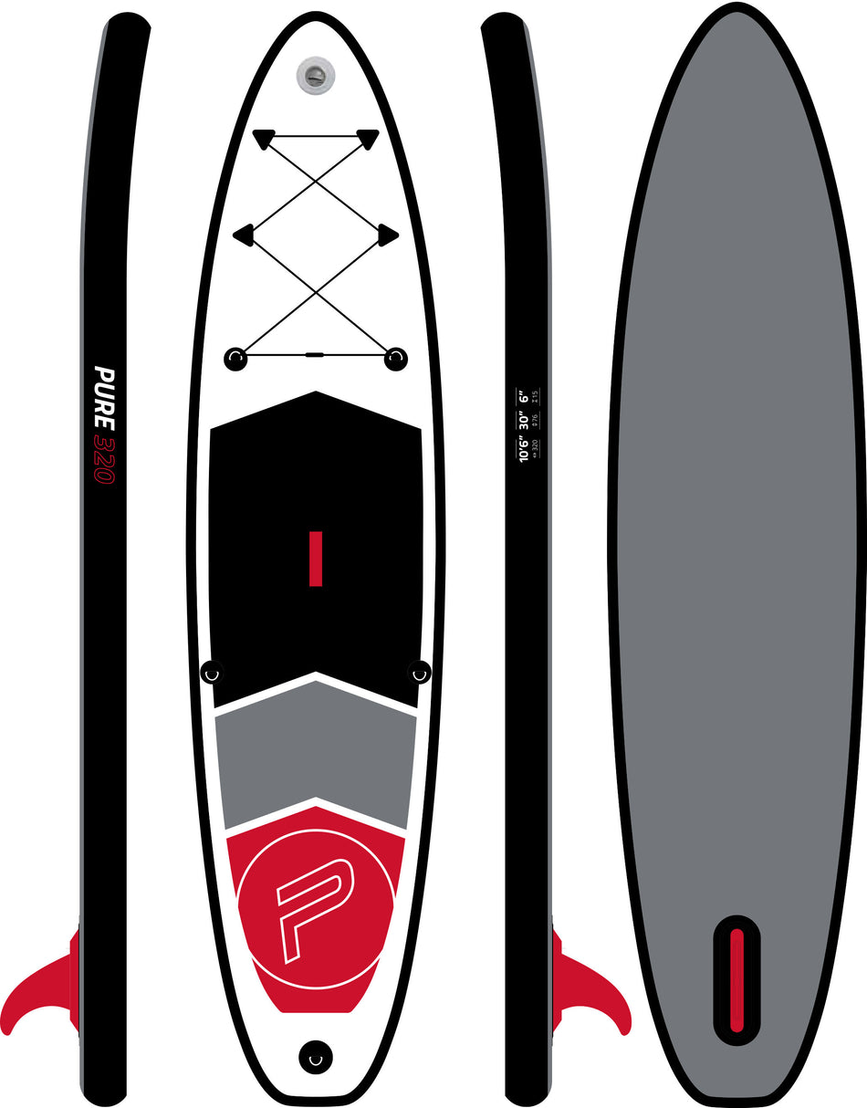 Sup Pure4fun cm 320 - completo di zaino - pagaia - pompa e leash