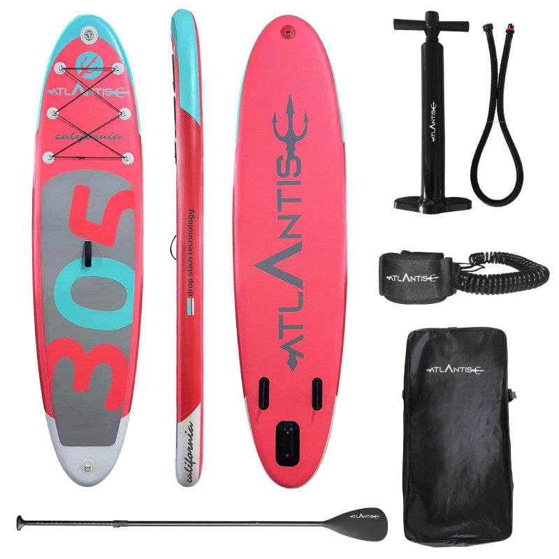Sup Atlantis CALIFORNIA cm 305 - completo di zaino - pagaia - pompa e leash