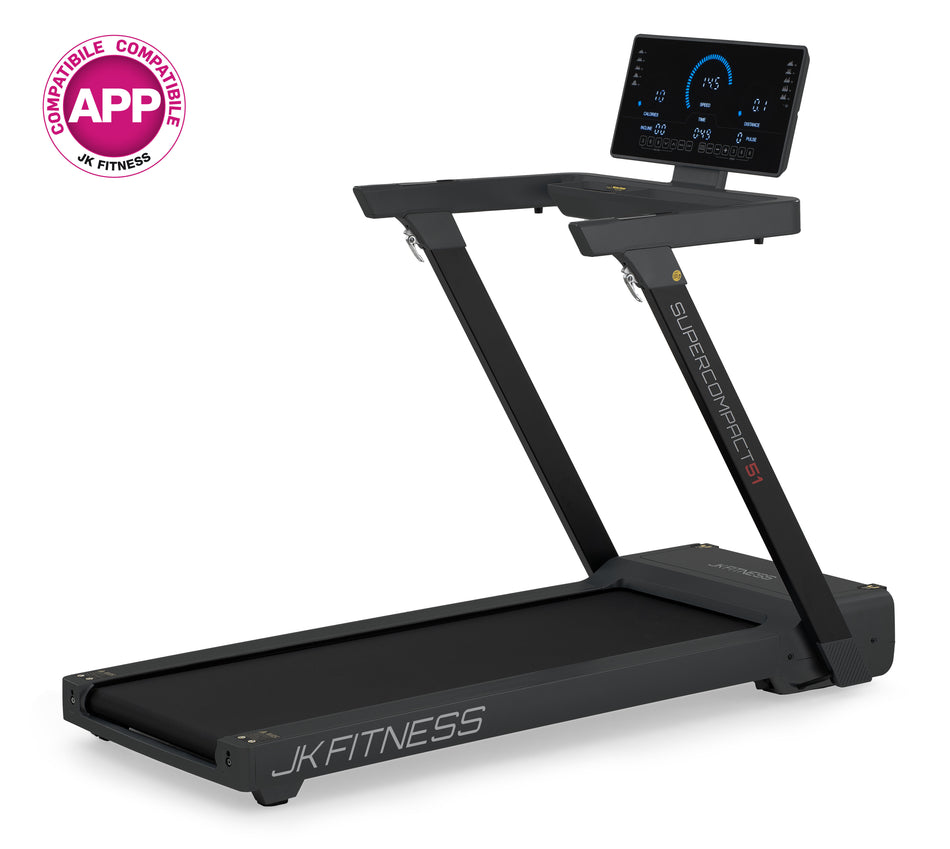 Tapis Roulant JK Fitness Supercompact 51 salvaspazio Compatibile APP Zwift e Kinomap
