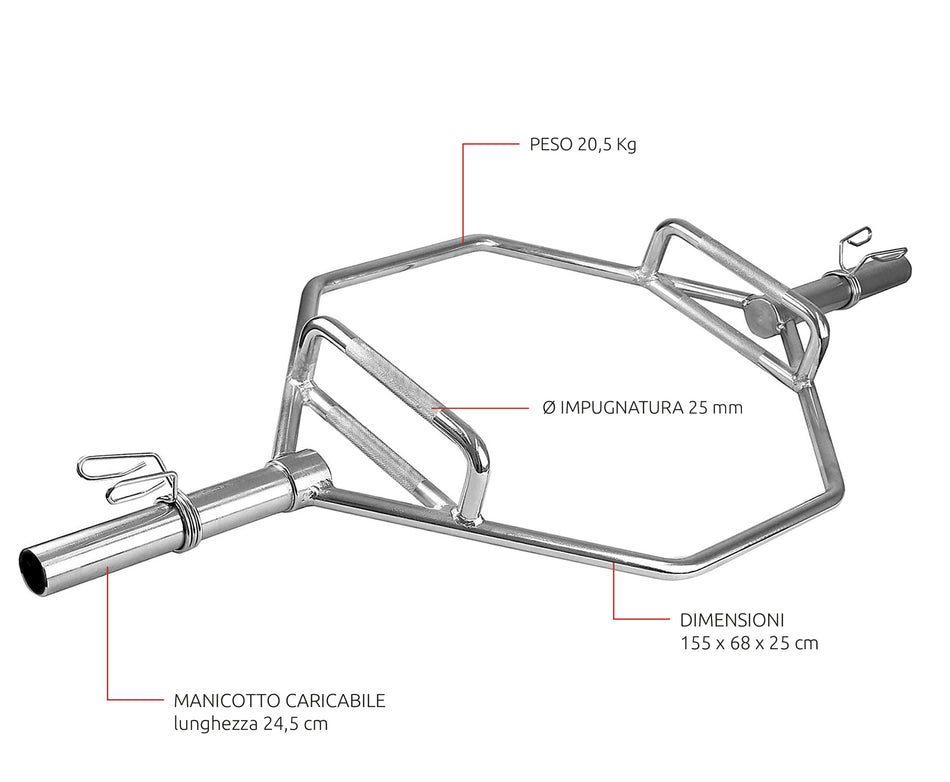 Bilanciere Olimpionico Esagonale  - carico max 320 Kg