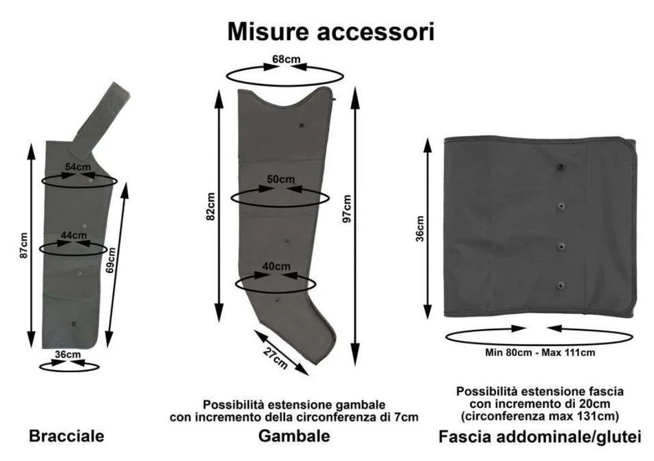 Pressoterapia PressoSport® PressoMedical 1.0 MESIS con 2 Gambali  + Kit + Bracciale