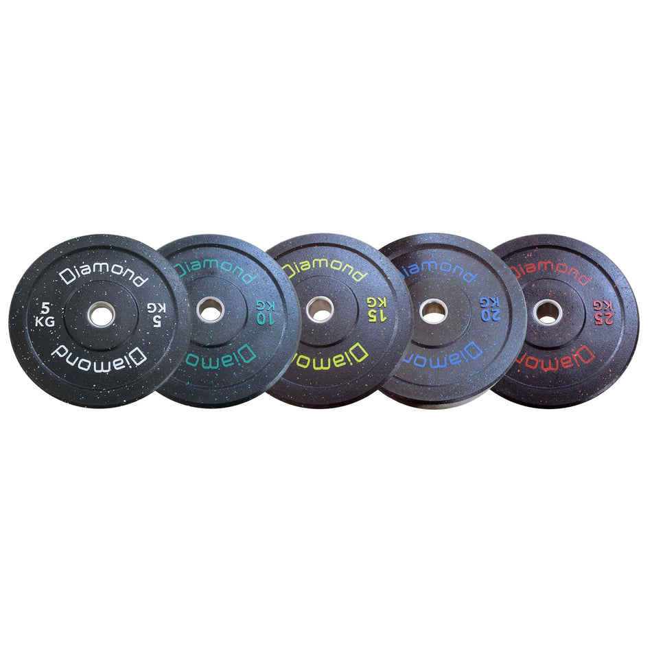 Disco olimpionico bumper training gomma riciclata foro Ø 50 mm Diamond