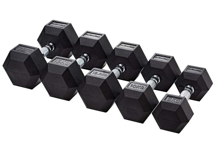 Manubrio Gommato Esagonale Diamond Professional da 1 kg a 70 kg