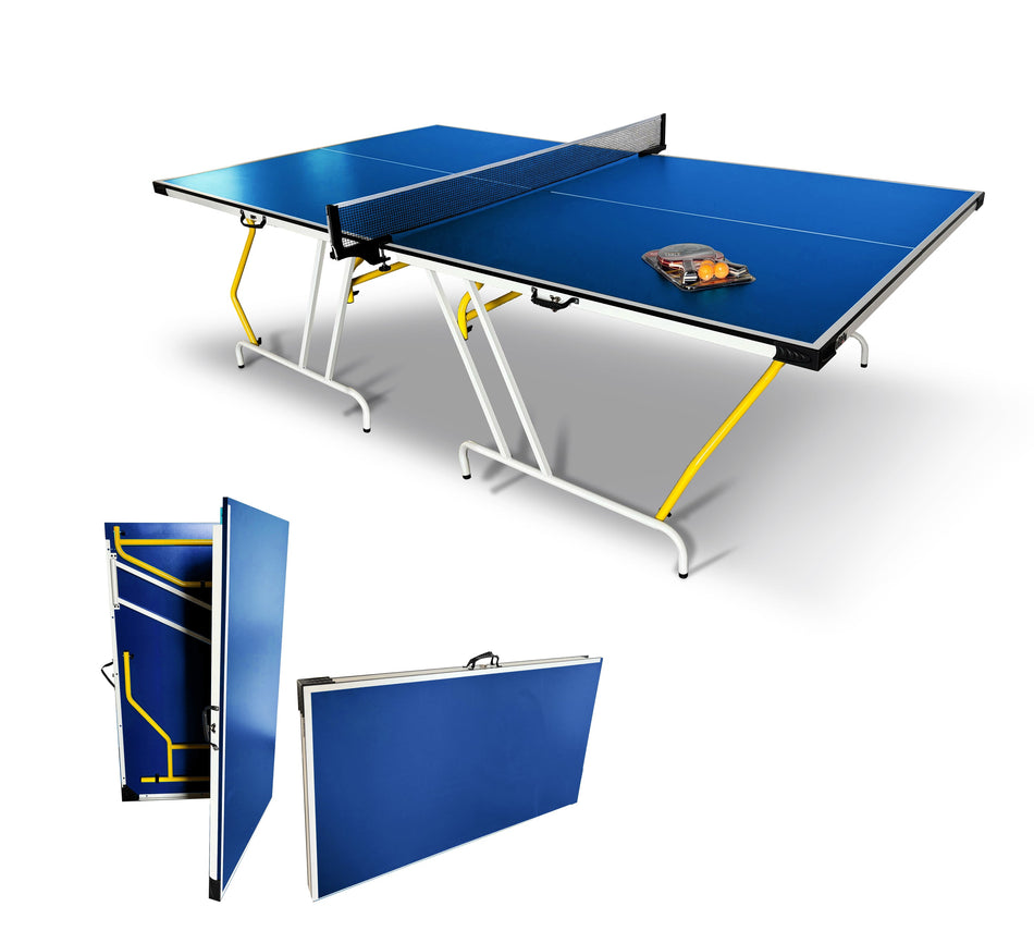 Ping pong Richiudibile urban play mod. light regolamentare,trasportabile in valigia, da interno, racchette e palline colore AZZURRO