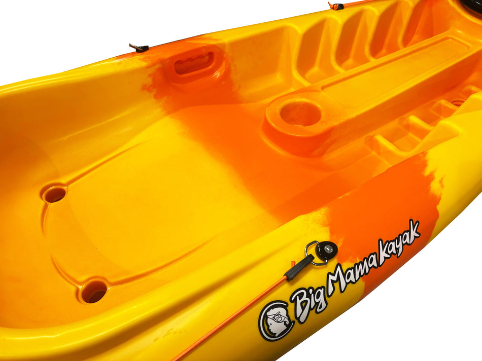 Kayak monoposto Privat 2.0 Fishing Limited edition Big Mama Kayak canoa da pesca 295 cm + 3 portacanne + 2 gavoni + 1 pagaia + seggiolino (FULL PACK) - NEMO ORANGE